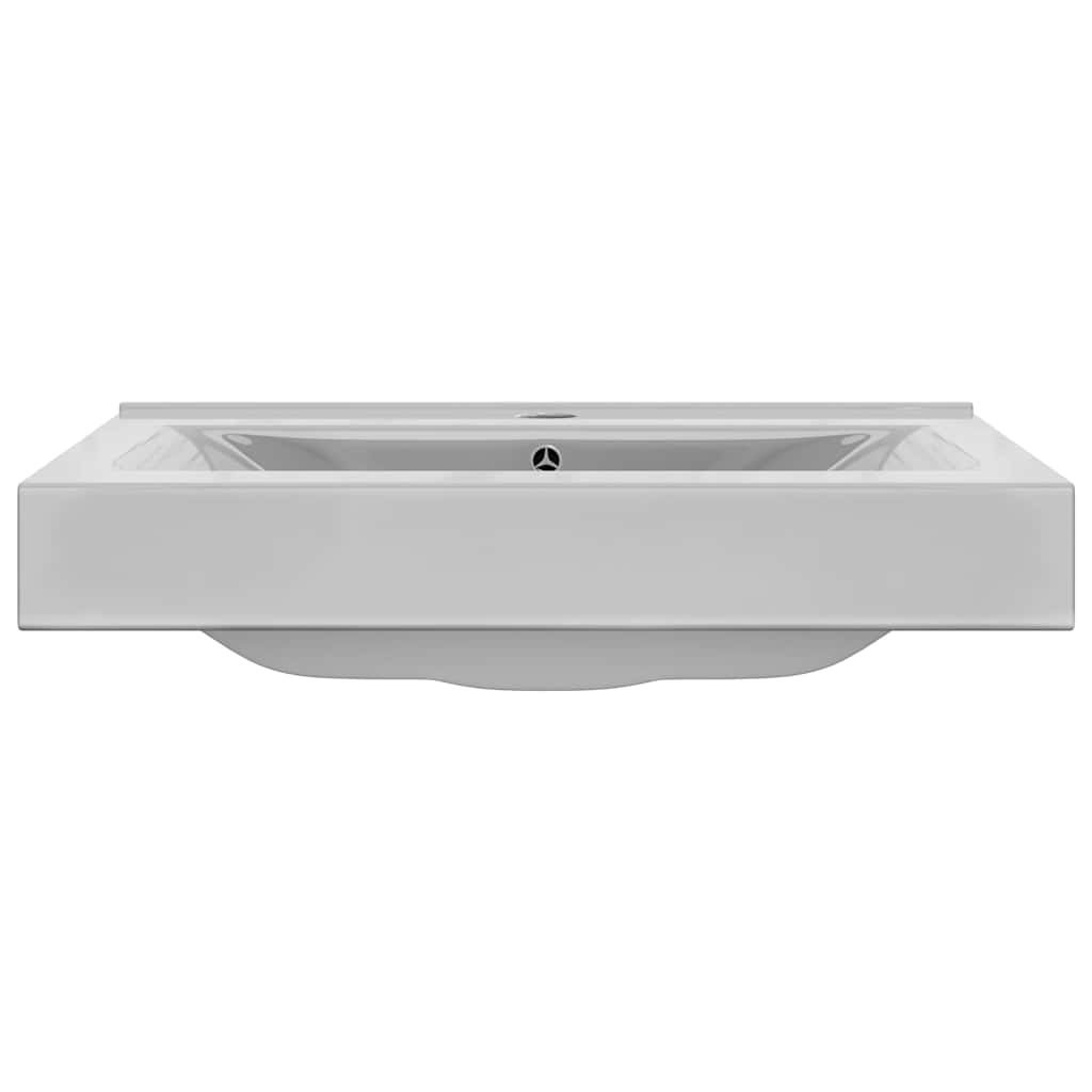 vidaXL Wash Basin with Overflow 60x46x16 cm Ceramic Silver 3