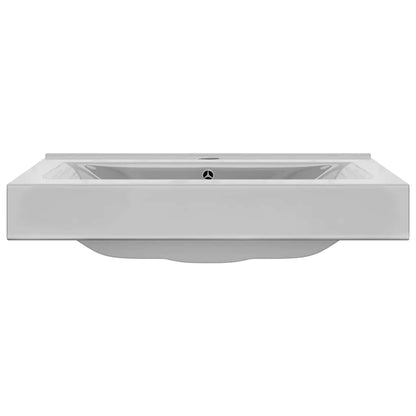 vidaXL Wash Basin with Overflow 60x46x16 cm Ceramic Silver 3