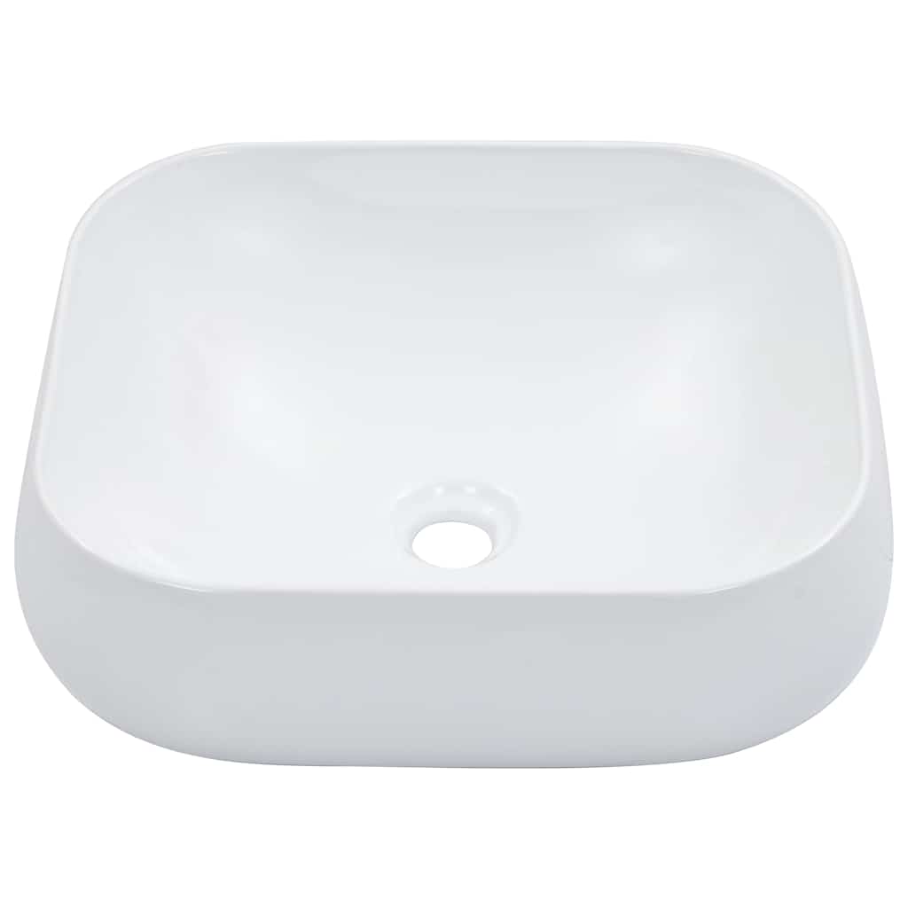 vidaXL Wash Basin 44.5x39.5x14.5 cm Ceramic White 2