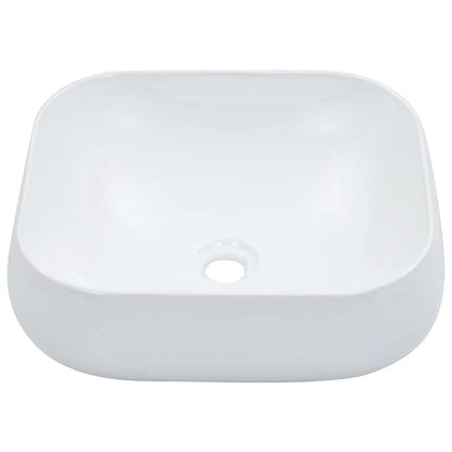 vidaXL Wash Basin 44.5x39.5x14.5 cm Ceramic White 2