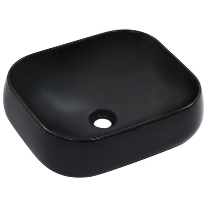 vidaXL Wash Basin 44.5x39.5x14.5 cm Ceramic Black 1