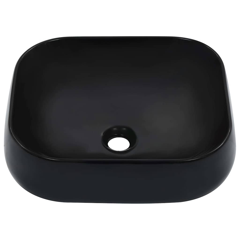 vidaXL Wash Basin 44.5x39.5x14.5 cm Ceramic Black 2