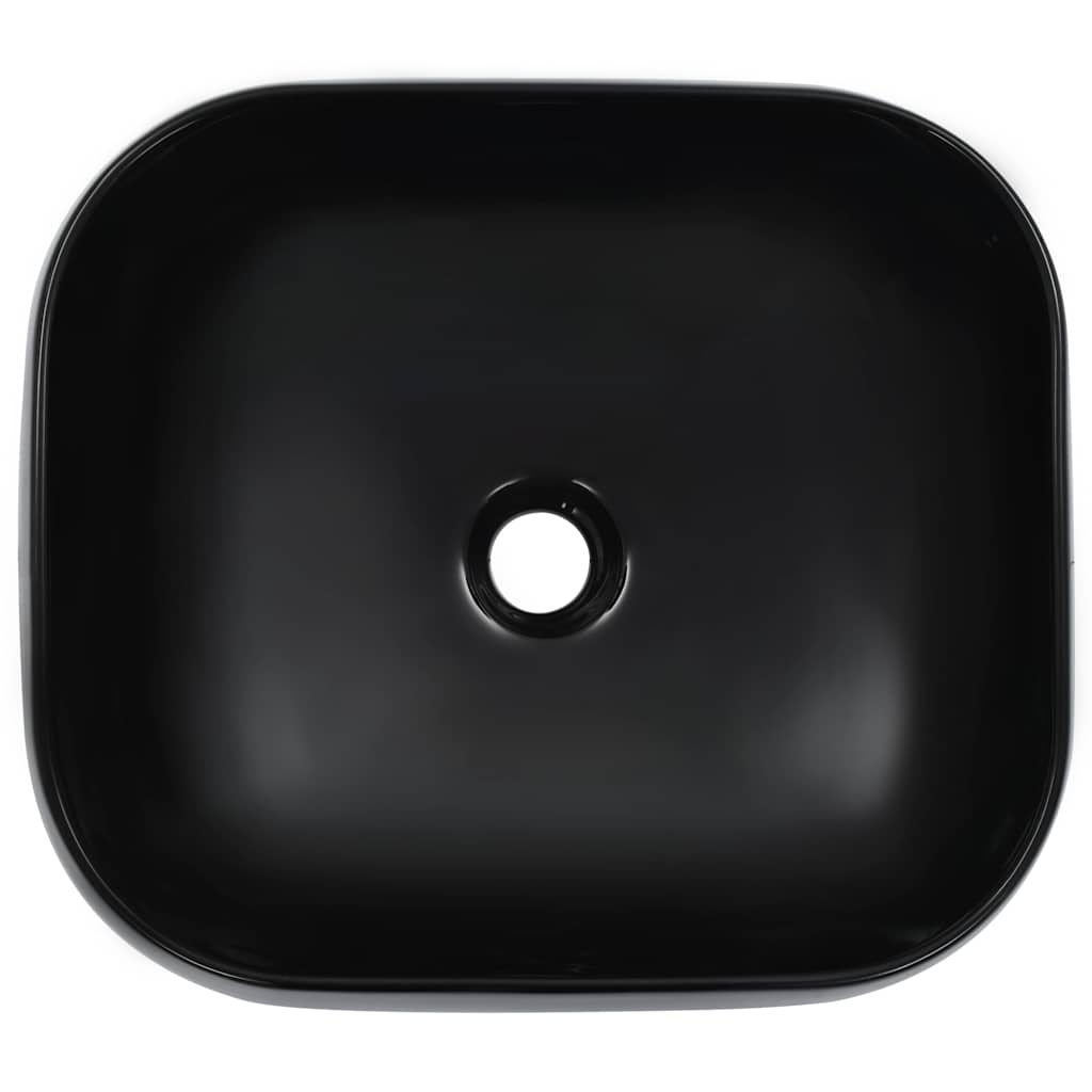 vidaXL Wash Basin 44.5x39.5x14.5 cm Ceramic Black 3