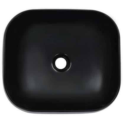 vidaXL Wash Basin 44.5x39.5x14.5 cm Ceramic Black 3