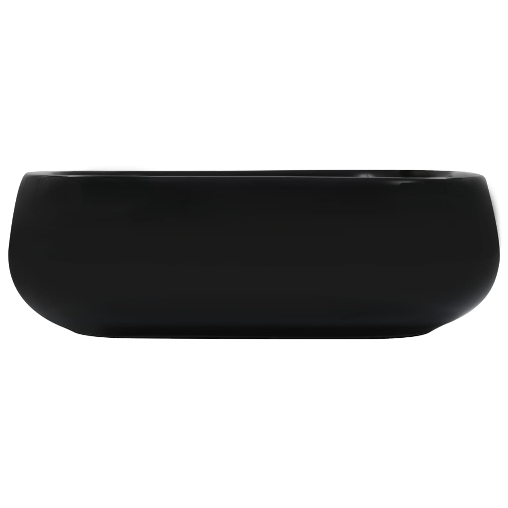 vidaXL Wash Basin 44.5x39.5x14.5 cm Ceramic Black 4