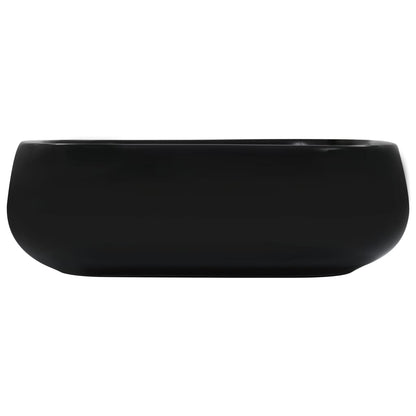 vidaXL Wash Basin 44.5x39.5x14.5 cm Ceramic Black 4