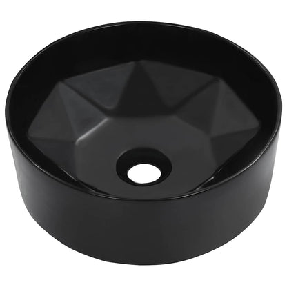 vidaXL Wash Basin 36x14 cm Ceramic Black 2