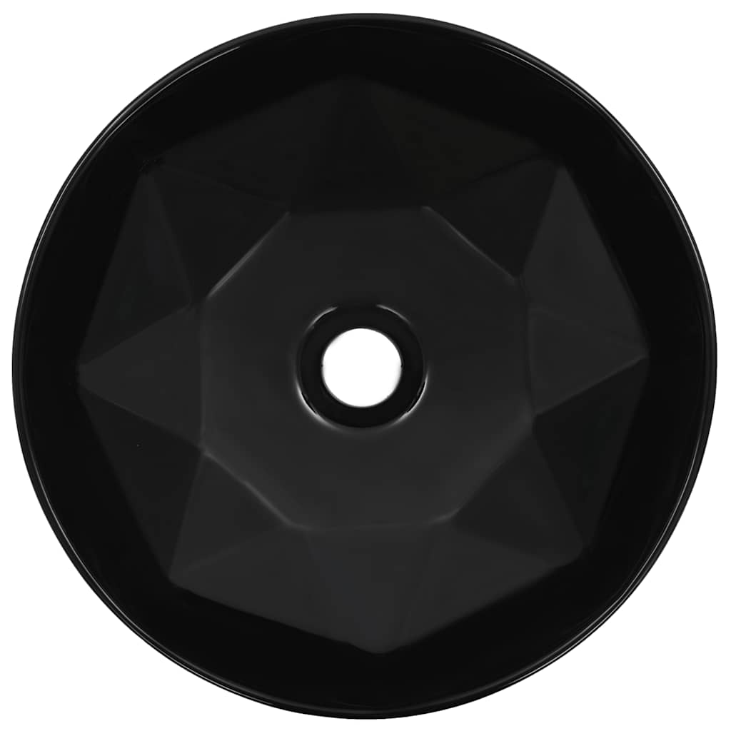 vidaXL Wash Basin 36x14 cm Ceramic Black 3
