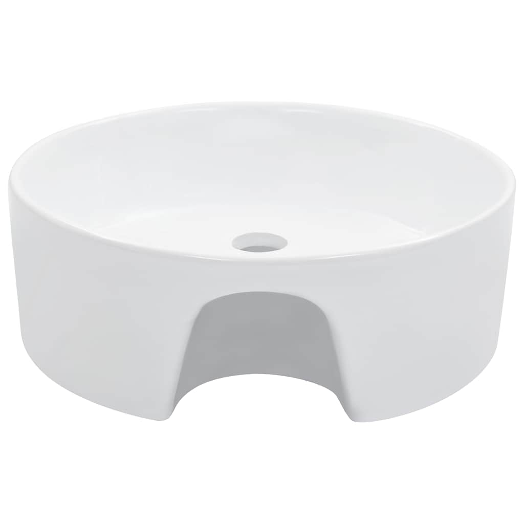 vidaXL Wash Basin with Overflow 36x13 cm Ceramic White 3