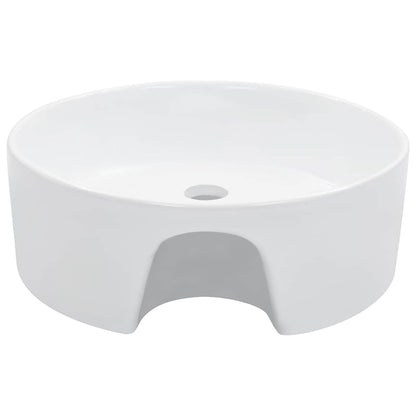 vidaXL Wash Basin with Overflow 36x13 cm Ceramic White 3