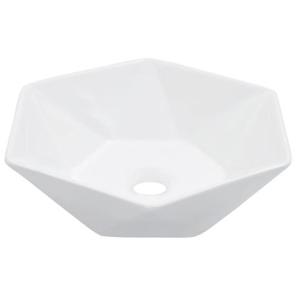 vidaXL Wash Basin 41x36.5x12 cm Ceramic White 1