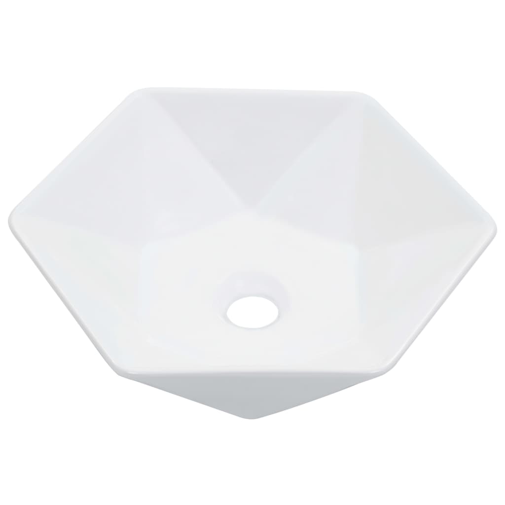 vidaXL Wash Basin 41x36.5x12 cm Ceramic White 2