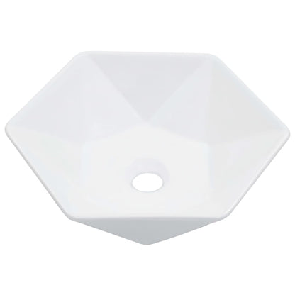 vidaXL Wash Basin 41x36.5x12 cm Ceramic White 2