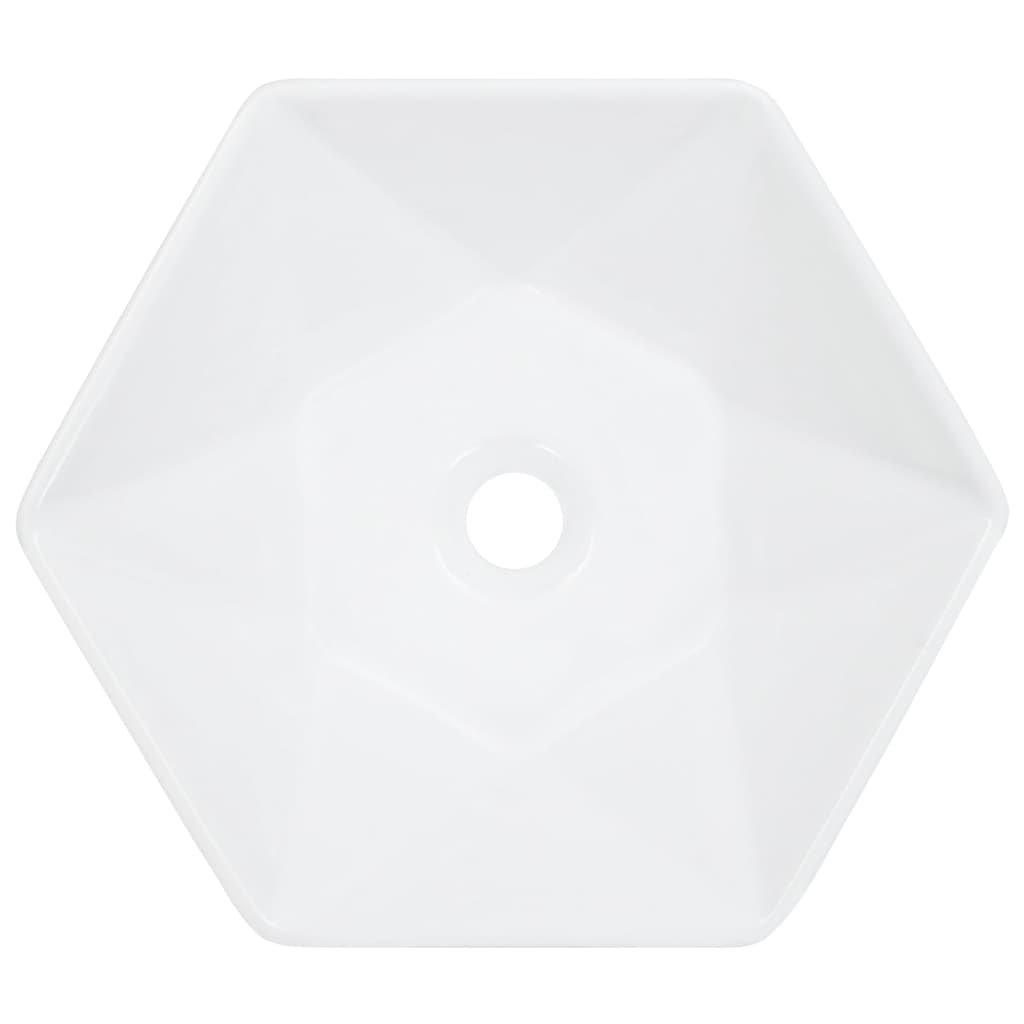 vidaXL Wash Basin 41x36.5x12 cm Ceramic White 3