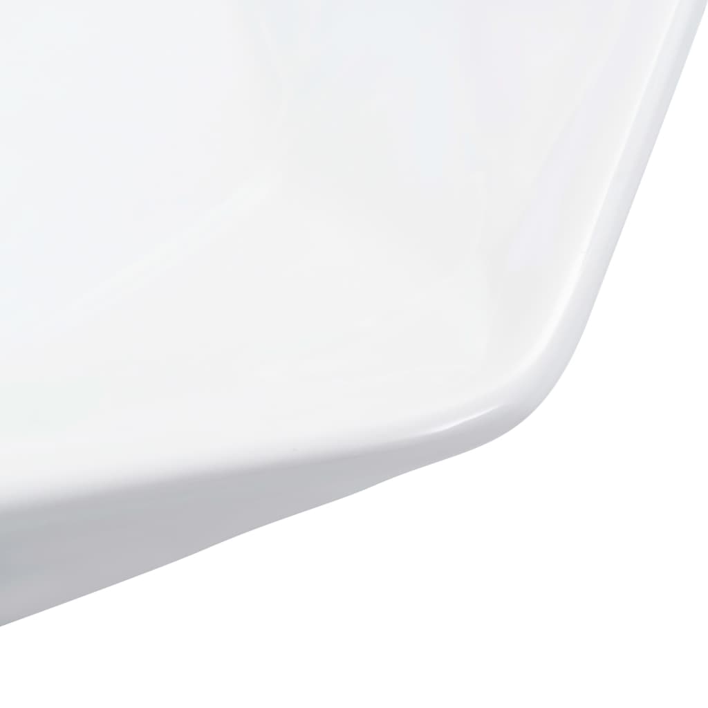 vidaXL Wash Basin 41x36.5x12 cm Ceramic White 5