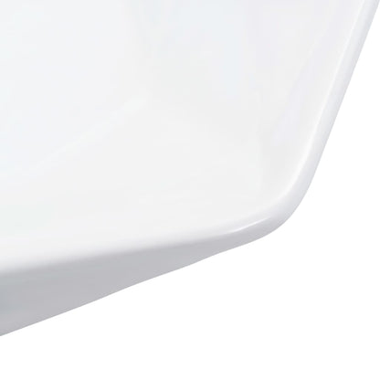 vidaXL Wash Basin 41x36.5x12 cm Ceramic White 5