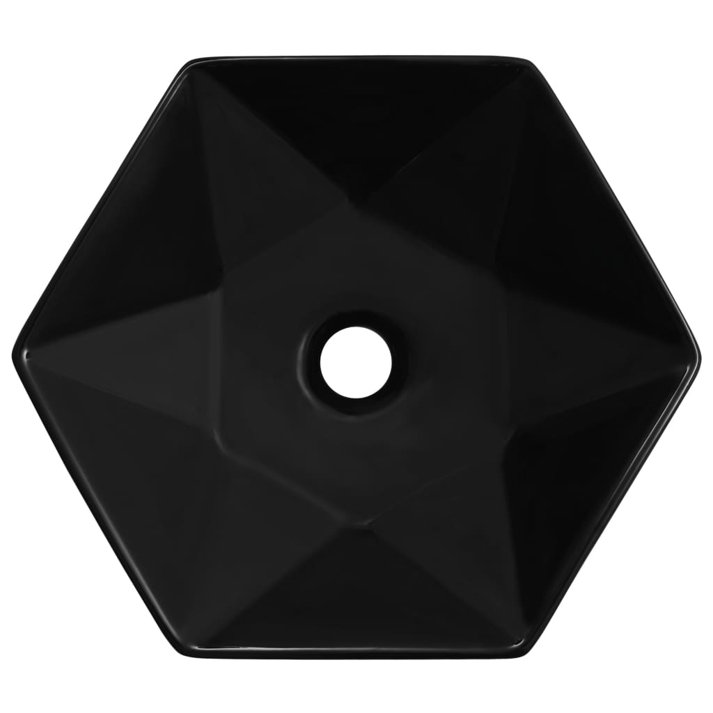 143914 vidaXL Wash Basin 41x36,5x12 cm Ceramic Black 4
