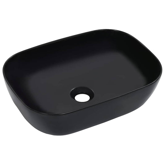 143916 vidaXL Wash Basin 45,5x32x13 cm Ceramic Black 1