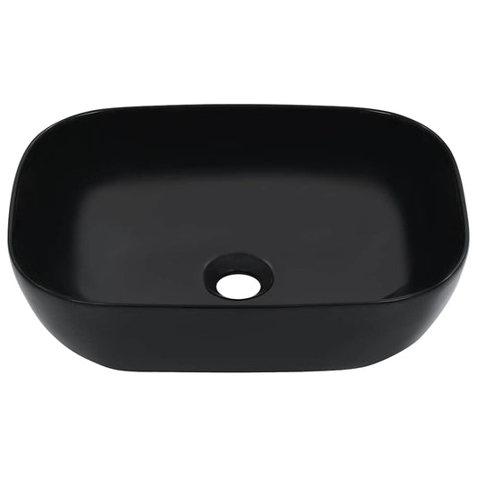 143916 vidaXL Wash Basin 45,5x32x13 cm Ceramic Black 2