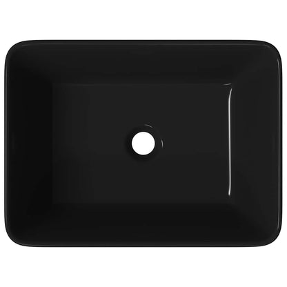 143920 vidaXL Wash Basin 40x30x13 cm Ceramic Black 6