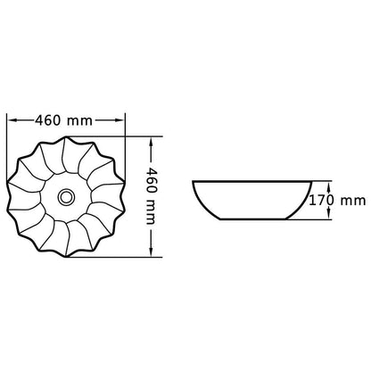 143921 vidaXL Wash Basin 46x17 cm Ceramic White 6