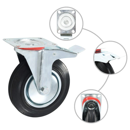 vidaXL Swivel Casters 4 pcs 200 mm 3