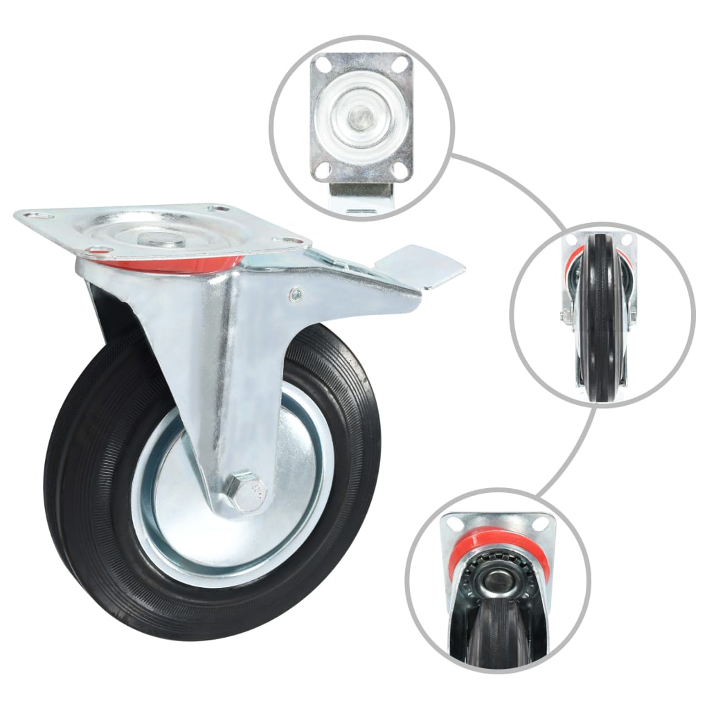 vidaXL Casters 4 pcs 200 mm 2
