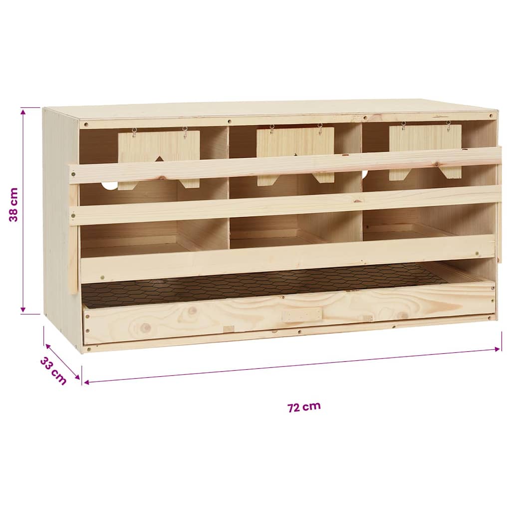 vidaXL Chicken Laying Nest | Brown and natural wood colour 6