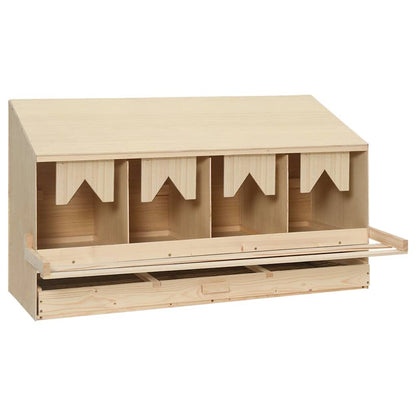 Chicken Laying Nest 3 Compartments Solid Pine Wood 106 cm 59 cm 40 cm