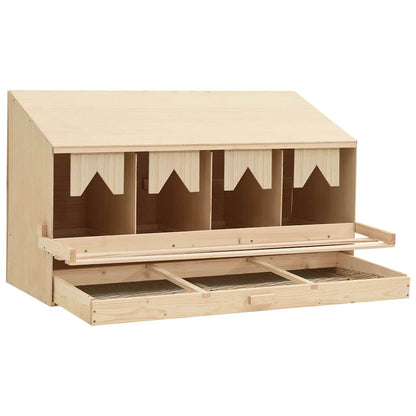 Chicken Laying Nest 3 Compartments Solid Pine Wood 106 cm 59 cm 40 cm
