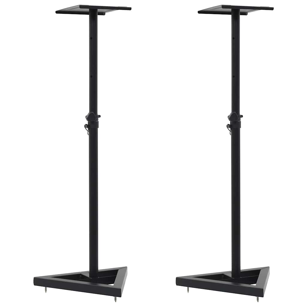 vidaXL Studio Monitor Speaker Stands 2 pcs Black Steel 1