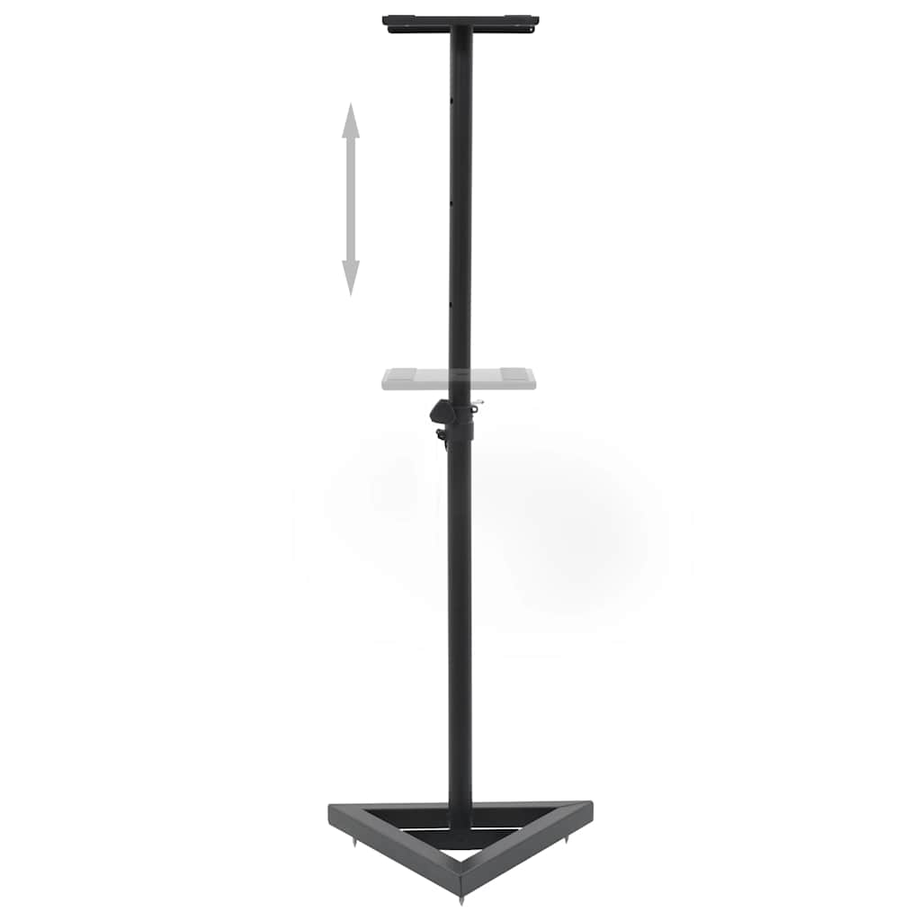 vidaXL Studio Monitor Speaker Stands 2 pcs Black Steel 4