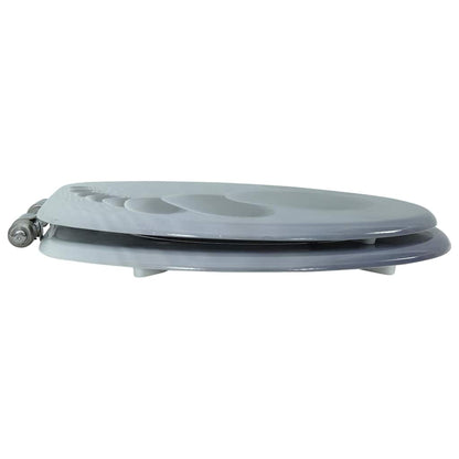 vidaXL WC Toilet Seat with Soft Close Lid MDF Stones Design 6