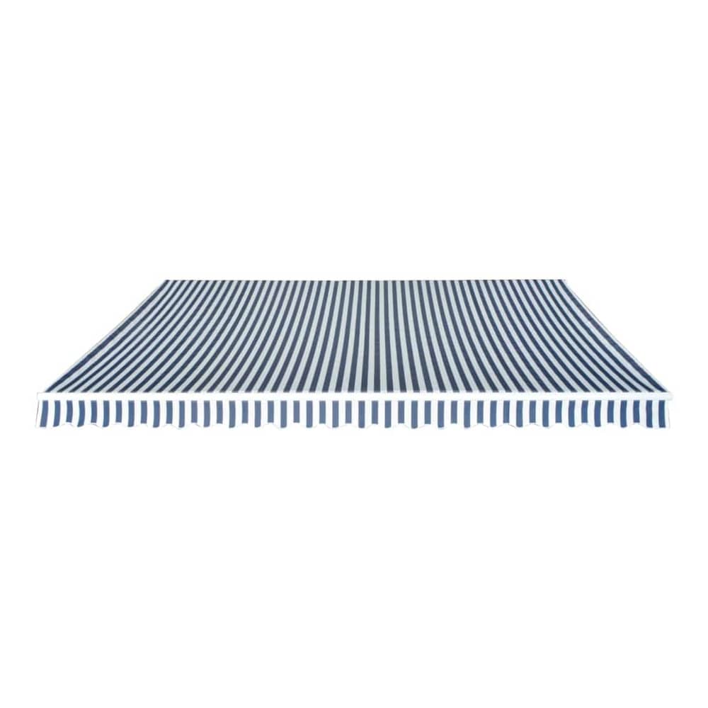 Manual Awning 5 x 3 m 100% Polyester Blue and white 500 cm