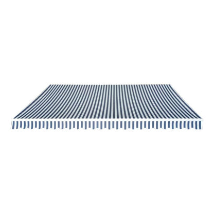 Manual Awning 5 x 3 m 100% Polyester Blue and white 500 cm