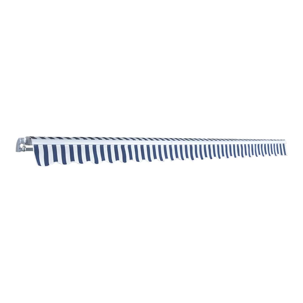 Manual Awning 5 x 3 m 100% Polyester Blue and white 500 cm