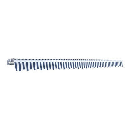 Manual Awning 5 x 3 m 100% Polyester Blue and white 500 cm