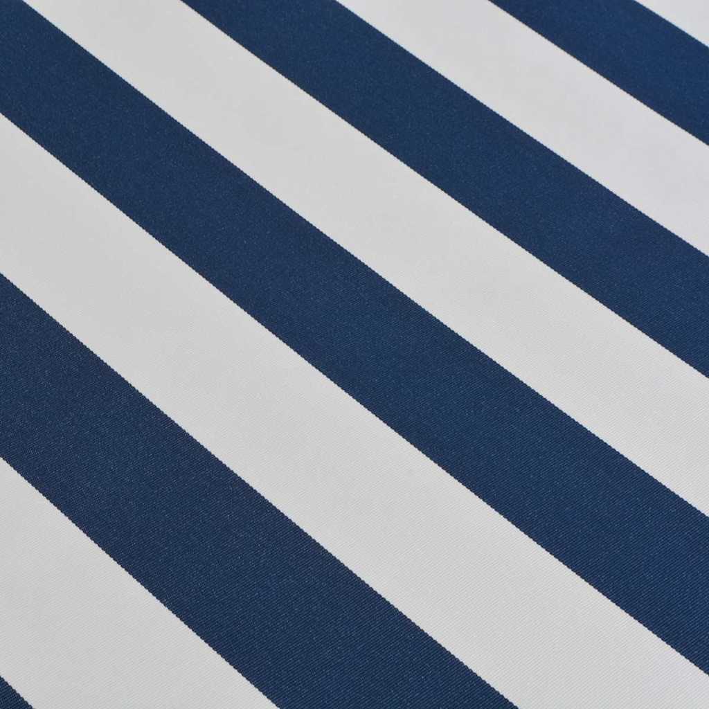 Manual Awning 5 x 3 m 100% Polyester Blue and white 500 cm