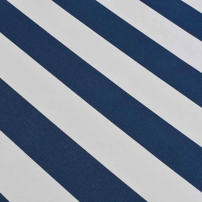 Manual Awning 5 x 3 m 100% Polyester Blue and white 500 cm
