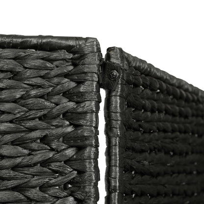 vidaXL 5-Panel Room Divider Black 193x160 cm Water Hyacinth 5