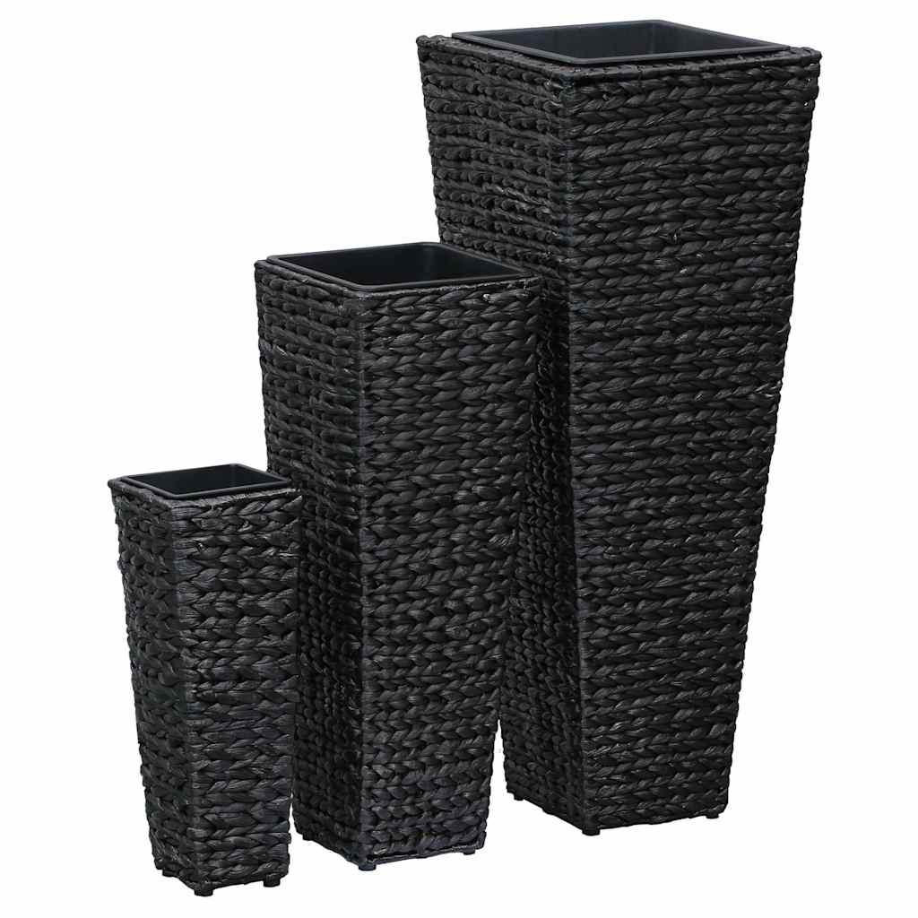 vidaXL Raised Beds 3 pcs Water Hyacinth Black 1