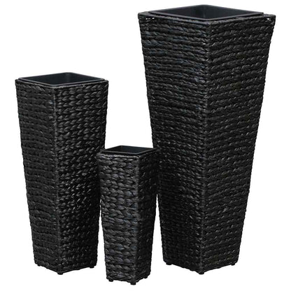 vidaXL Raised Beds 3 pcs Water Hyacinth Black 4