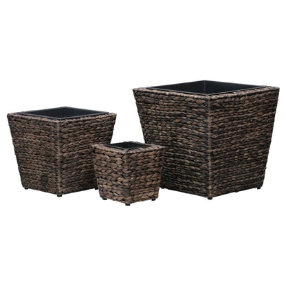 vidaXL Raised Bed | Set of 3 | Brown | Water hyacinth, Steel 1