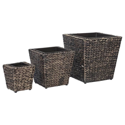 vidaXL Raised Bed | Set of 3 | Brown | Water hyacinth, Steel 2
