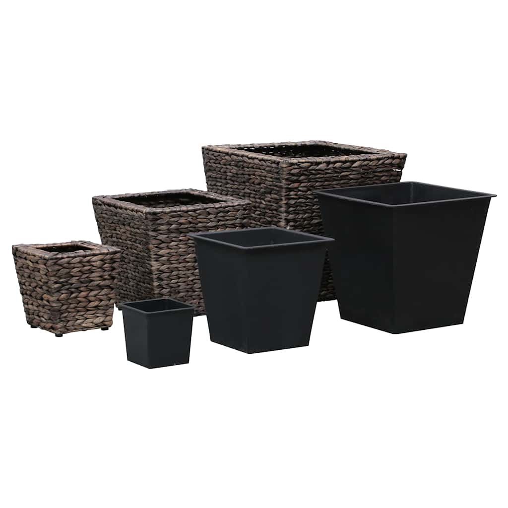 vidaXL Raised Bed | Set of 3 | Brown | Water hyacinth, Steel 4