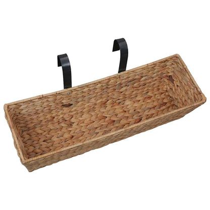 vidaXL Planter | Set of 2 | Brown, Black | Water hyacinth, Steel, Plastic 5