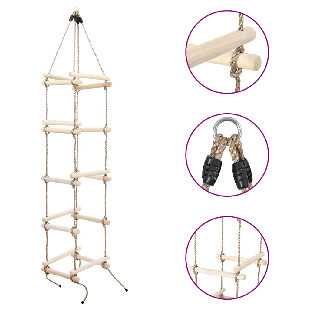 vidaXL Kids Rope Ladder 200 cm Wood 1