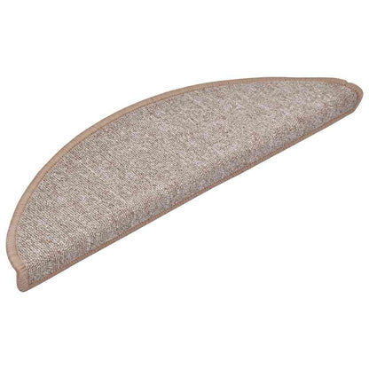 vidaXL Stair mats 15 pcs 56 x 17 x 3 cm Non-Slip Light Brown 3