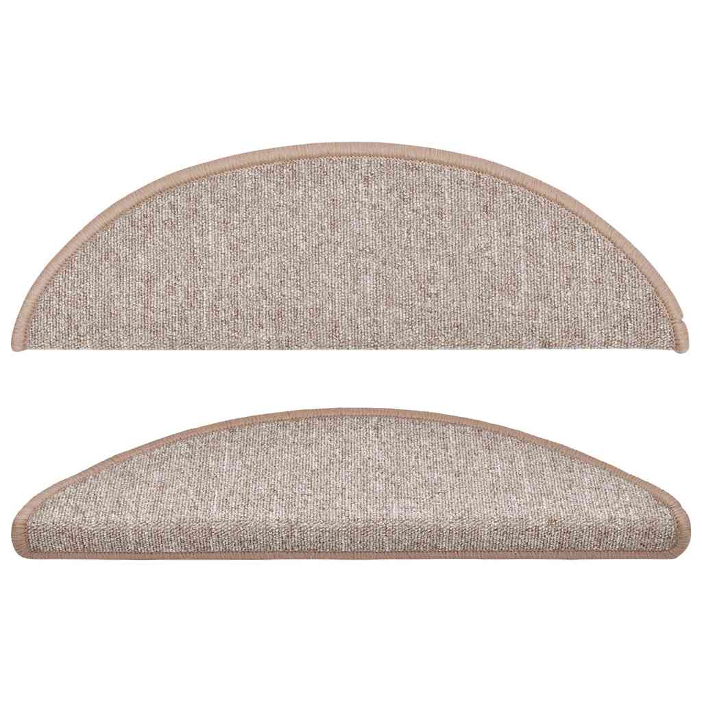 vidaXL Stair mats 15 pcs 56 x 17 x 3 cm Non-Slip Light Brown 4