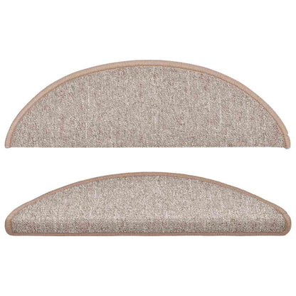 vidaXL Stair mats 15 pcs 56 x 17 x 3 cm Non-Slip Light Brown 4